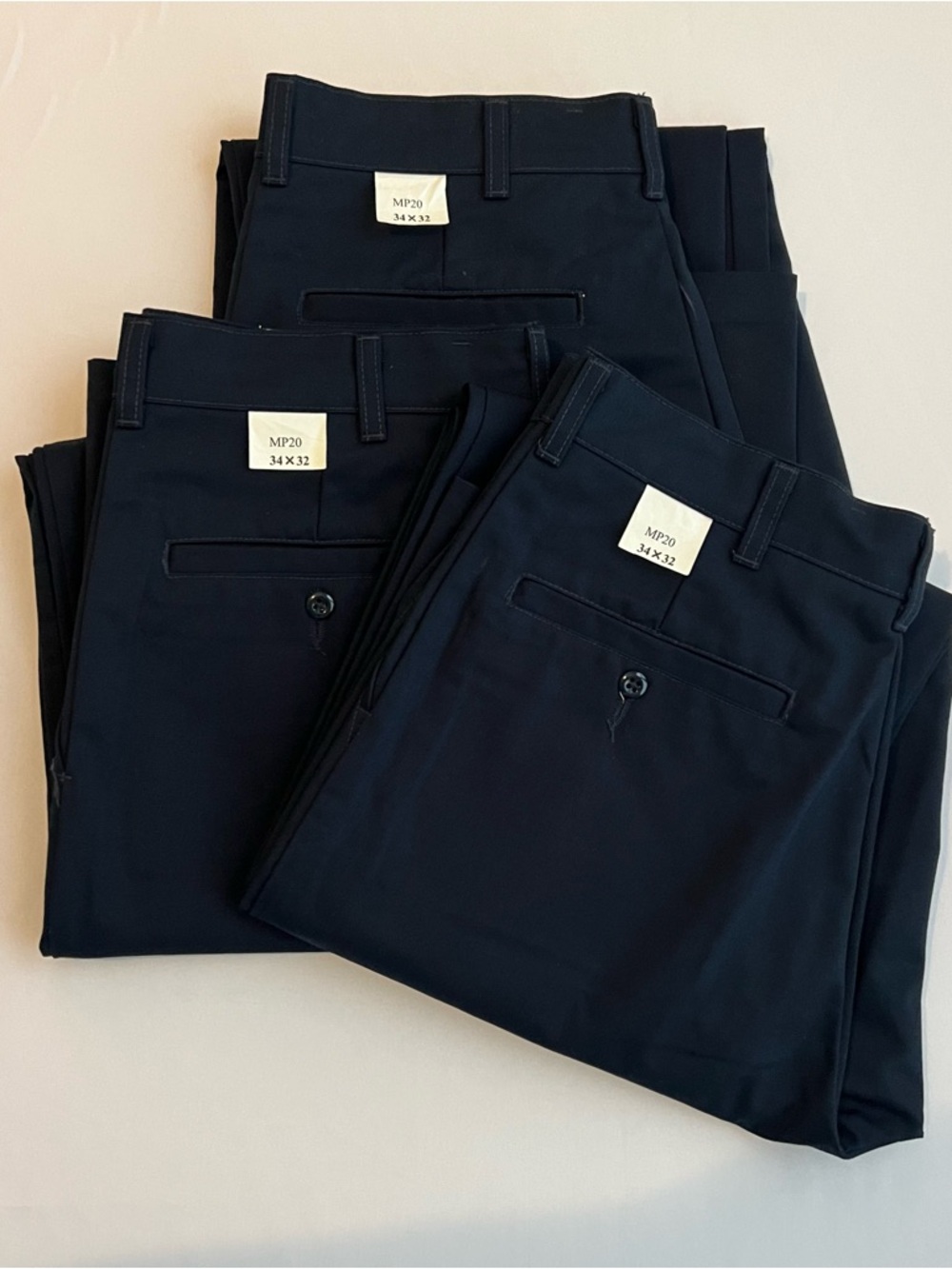 Set of 3 Pants MP20 Men Classic Blue Chinos Pants Size 34” x 32” Casual or Work - Picture 6 of 15